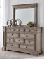 Blairhurst California King Panel Bed with Mirrored Dresser and Nightstand