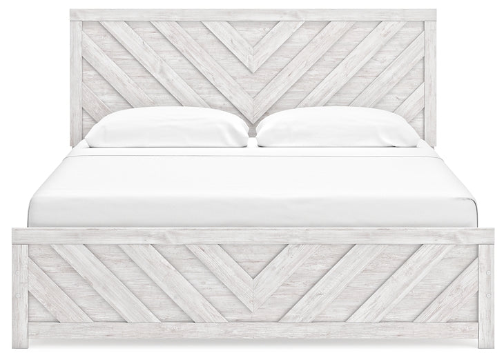 Cayboni King Panel Bed with Mirrored Dresser