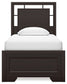 Covetown Twin Panel Bed with Mirrored Dresser and Chest