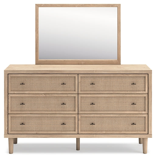 Cielden Full Panel Bed with Mirrored Dresser, Chest and Nightstand