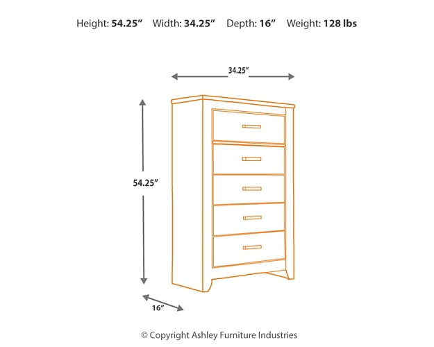 Zelen Full Panel Bed with Mirrored Dresser and Chest