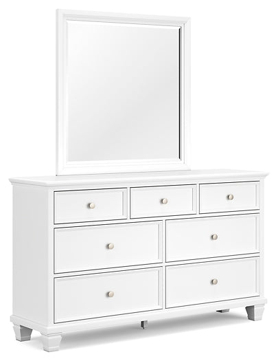 Fortman Full Panel Bed with Mirrored Dresser and 2 Nightstands