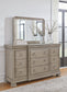 Lexorne King Sleigh Bed with Mirrored Dresser, Chest and Nightstand