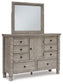 Harrastone Queen Panel Bed with Mirrored Dresser